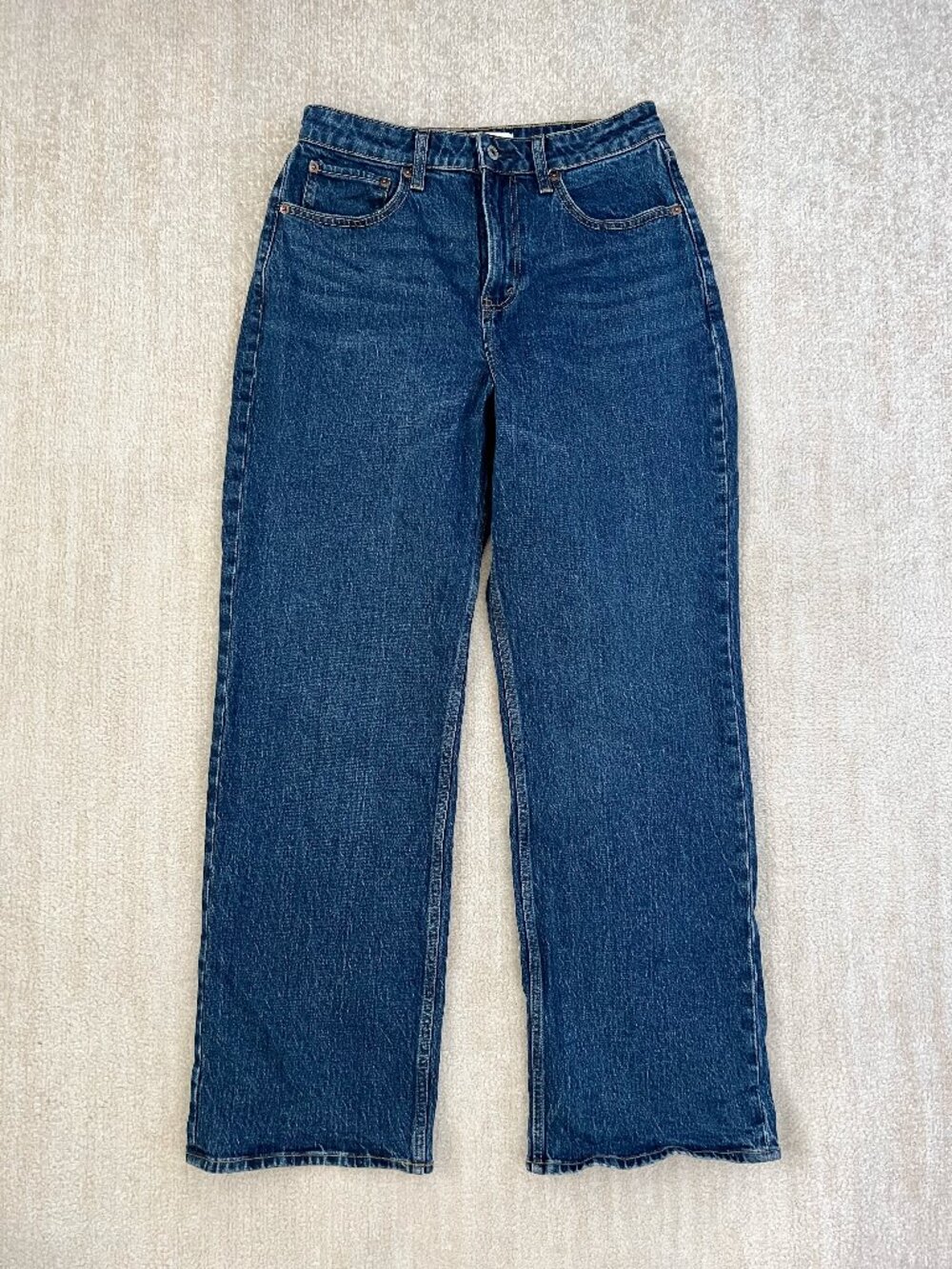 Abercrombie & Fitch Curve Love 90s Relaxed High Rise Blue Jeans 28